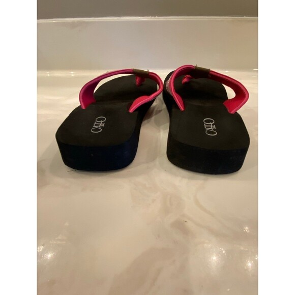 Cato Flip Flop Sandals Size Small 5-6 Sequined Hot Pink Sparkling Like New - Picture 5 of 10